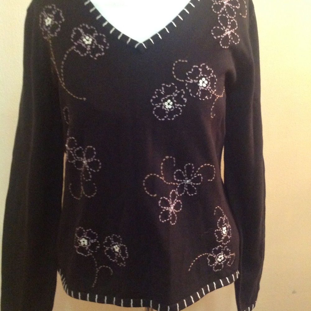 Casual Corner Floral Sweater
